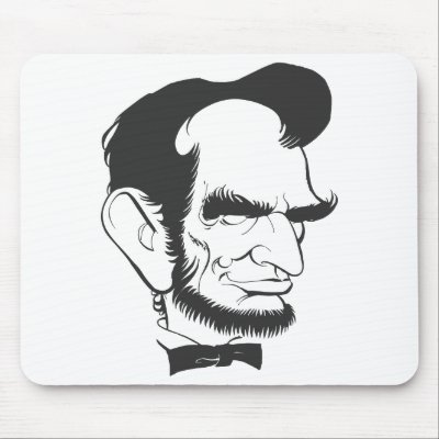 Abraham Lincoln (Black and white) Mouse Mats by FormulaDesigns