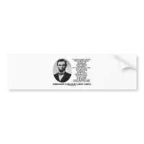 Abraham Lincoln House Divided Cannot Stand Quote Bumper Stickers