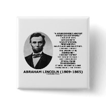Abraham Lincoln House Divided Cannot Stand Quote Pinback Button