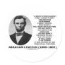 Abraham Lincoln House Divided Cannot Stand Quote Round Sticker