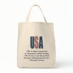 Abraham Lincoln National Pride Quote Canvas Bag