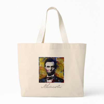 Abraham Lincoln - Painting Canvas Bags by spacedust