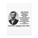 Abraham Lincoln Patient Confidence Justice Quote Post Cards