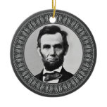 Abraham Lincoln Portrait and Quote - Double-sided Christmas Ornament