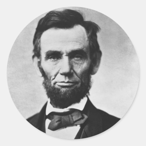 Abraham Lincoln Portrait by Alexander Gardner Round Stickers