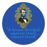 Abraham Lincoln Quote A House Divided Round Sticker