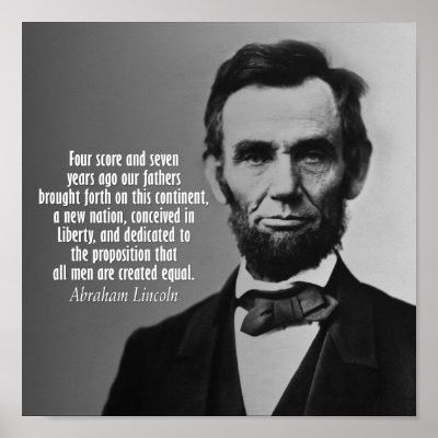 Abraham Lincoln Quote - Gettysburg Address Print by FamousQuotes