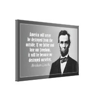 Abraham Lincoln Quote on America canvas prints
