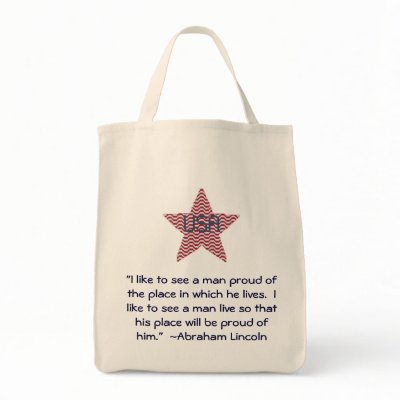 Abraham Lincoln Quote Patriotic Star Bag by ingasi