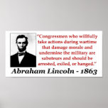 Abraham Lincoln: Saboteurs Should Be... posters