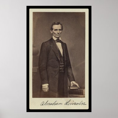 Abraham Lincoln Signed Card 1860 Posters by lc_civilwar