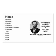 Abraham Lincoln Towering Genius Disdains Beaten Business Card