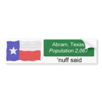 Abram 'Nuff Said Bumper Sticker
