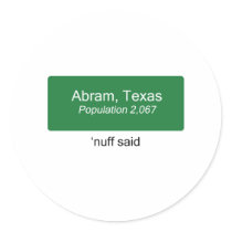 Abram 'Nuff Said - Light Background Stickers