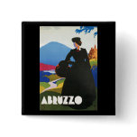 Abruzzo, Italy Vintage Travel Advertising Poster Pinback Button