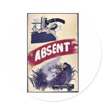 Absent Round Stickers
