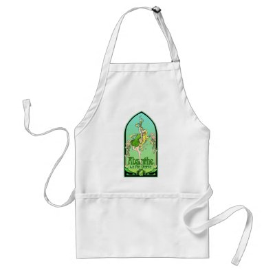 Absinthe Art Nouveau Apron by opheliasart