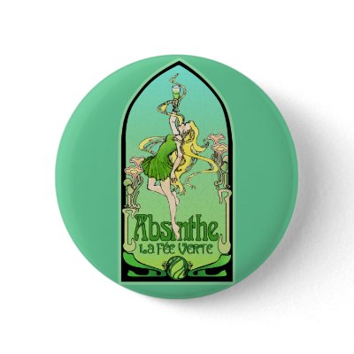 Absinthe Art Nouveau Buttons by opheliasart