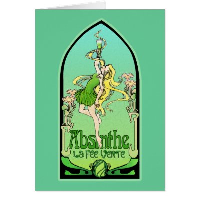 Absinthe Art Nouveau Cards by opheliasart