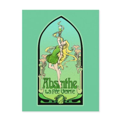 Absinthe Art Nouveau Post Card by opheliasart