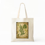 Absinthe Botanical Collage Canvas Bag