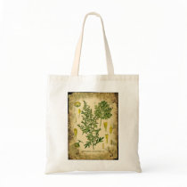 Absinthe Botanical Collage Canvas Bag