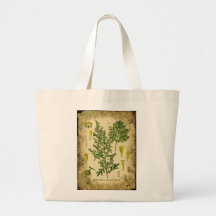 Absinthe Botanical Collage Canvas Bag