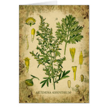 Absinthe Botanical Collage Greeting Card