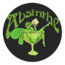 Absinthe Girl In Glass Round Sticker