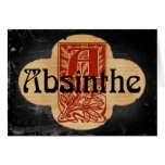 Absinthe Imaginary Bottle Lable Greeting Card