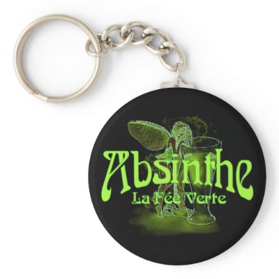 Absinthe La Fee Verte Fairy With Glass Keychain by opheliasart