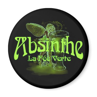 Absinthe La Fee Verte Fairy With Glass Refrigerator Magnet by opheliasart