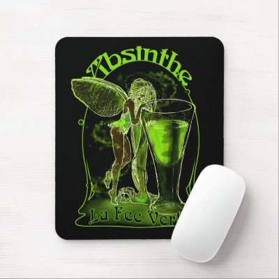 Absinthe La Fee Verte Fairy With Glass Mouse Pad by opheliasart