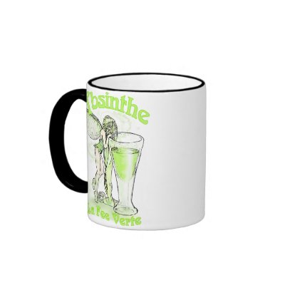 Absinthe La Fee Verte Fairy With Glass Mug by opheliasart