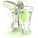 Absinthe La Fee Verte Fairy With Glass (no text) t-shirts