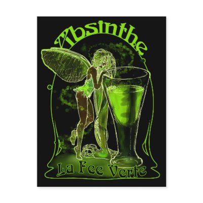 Absinthe La Fee Verte Fairy With Glass Post Card by opheliasart