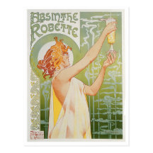Absinthe Robette Vintage Drink Ad Art Post Cards