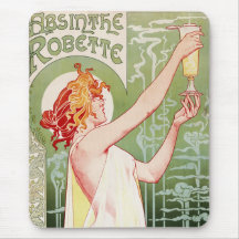 Absinthe Robette - Vintage French Ad Mouse Pads