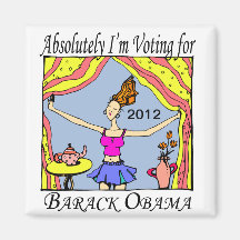 ABSOLUTELY VOTINGFOR OBAMA  2012 FRIDGE MAGNET