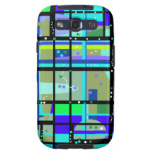 Abstract1950s Blues Design Galaxy S3 Covers
