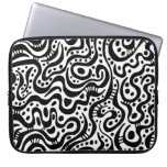 Abstract 041211 - Black and White Laptop Computer Sleeve