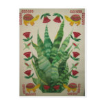abstract aloe turtles & tulips post card