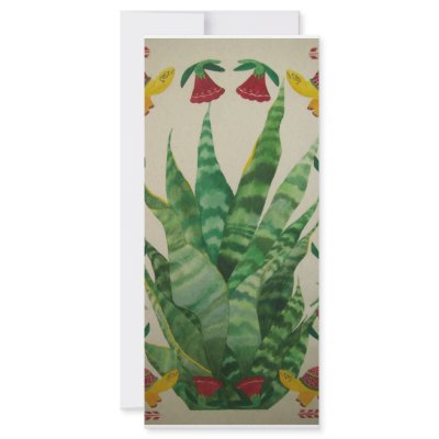 abstract aloe turtles & tulips rack card design by poppart