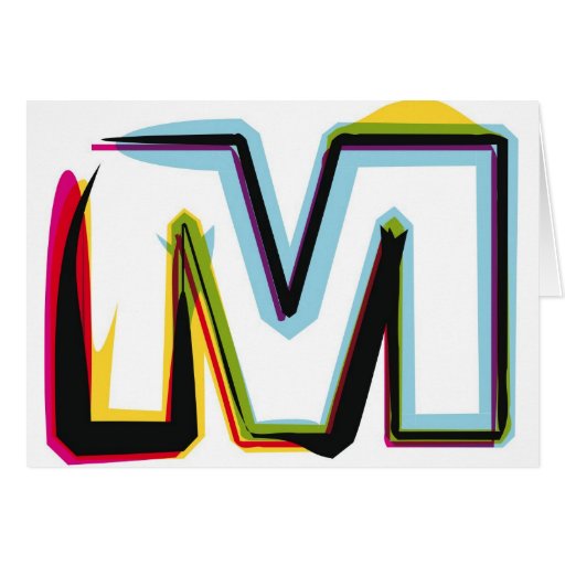 Abstract and colourful letter M  Zazzle