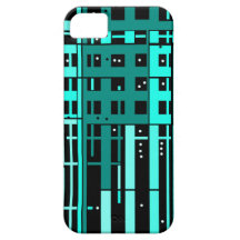 Abstract Aqua Green Parking Garage iPhone 5 Case