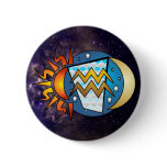 Abstract Aquarius Button