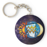 Abstract Aquarius Keychain