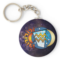 Abstract Aquarius Keychain
