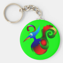 Abstract Art Bird of Paradise. Beautiful Key Chain