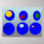 Abstract Art - Blue Circle Blues Posters